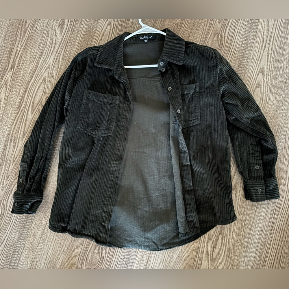 Velvet Heart Dark Green Corduroy Button Up